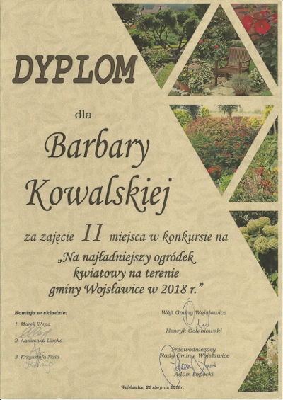 Dyplom za najladniejszy ogródek kwiatowy